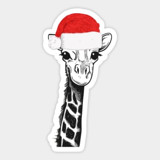 Cute Christmas Giraffe Sticker